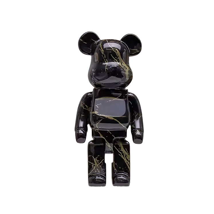 Beertje 27 cm – Zwart Marmerlook